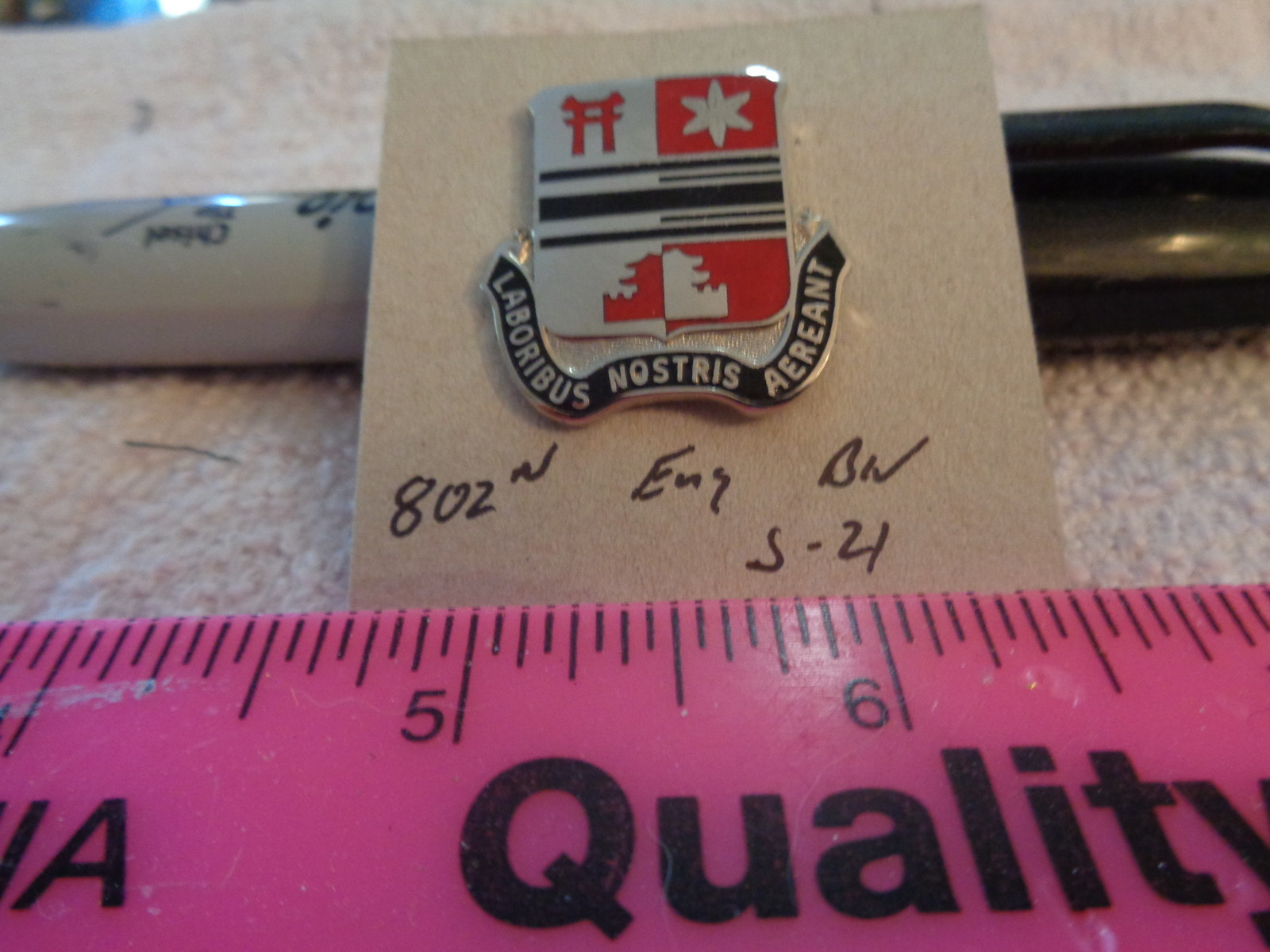 802nd Engineer Battalion S-21 Unit Crest, DI, DUI (DRAW#30)