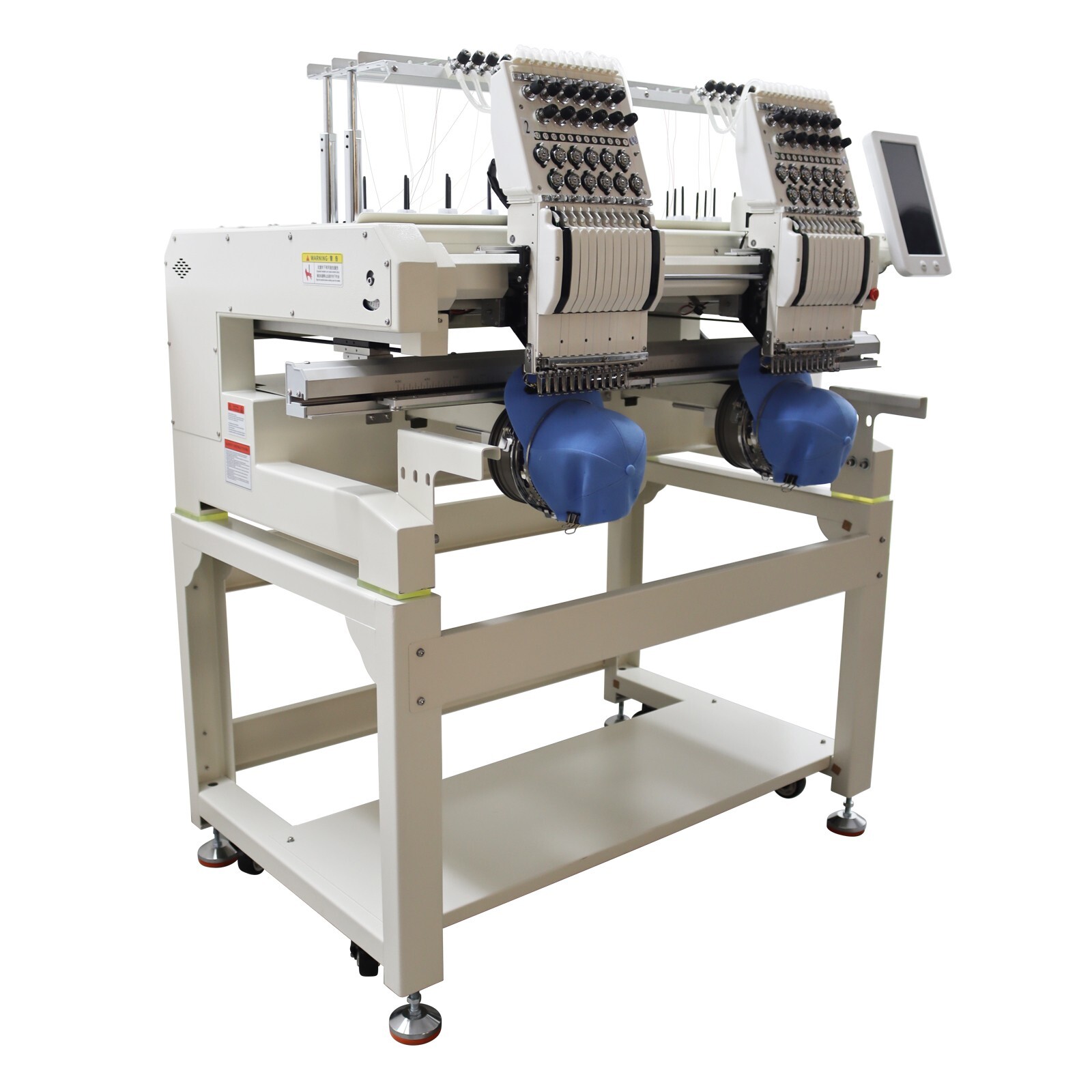 Double-Head 12 Needles Automatic Embroidery Machine Flat Hat DIY 15.7*19.7in