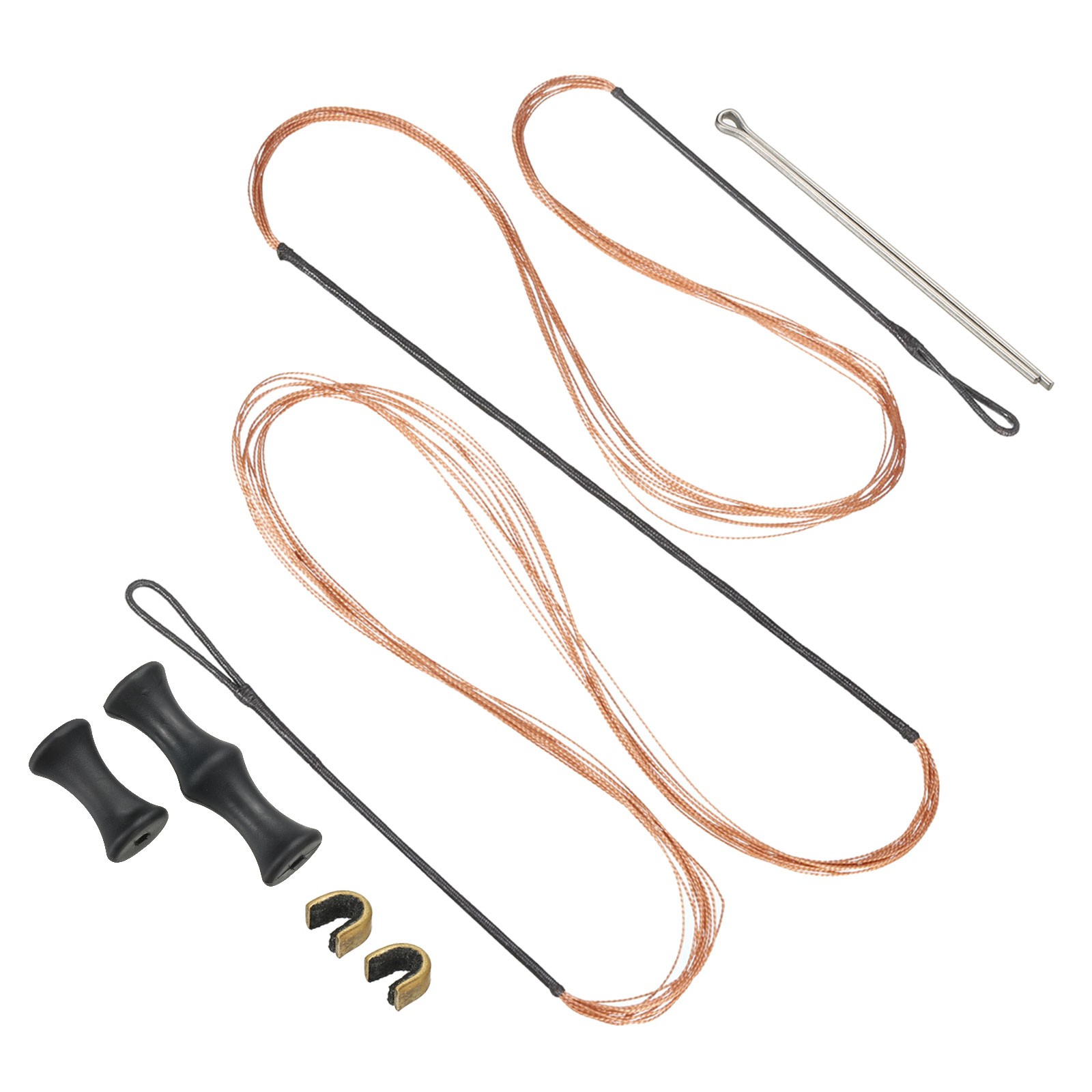 56 In Archery Bow String Replacement 12 Strands for Recurve Longbow Black-Orange