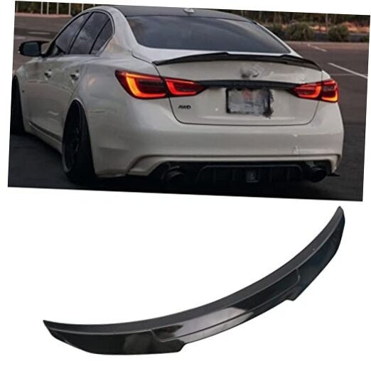 PSM Style Glossy Black Rear Spoiler Wing FIT 2014-2022 Infiniti Q50 ATWY-Q50PSM