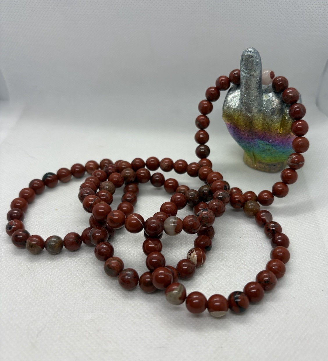 Stretch beaded bracelet Red Jasper