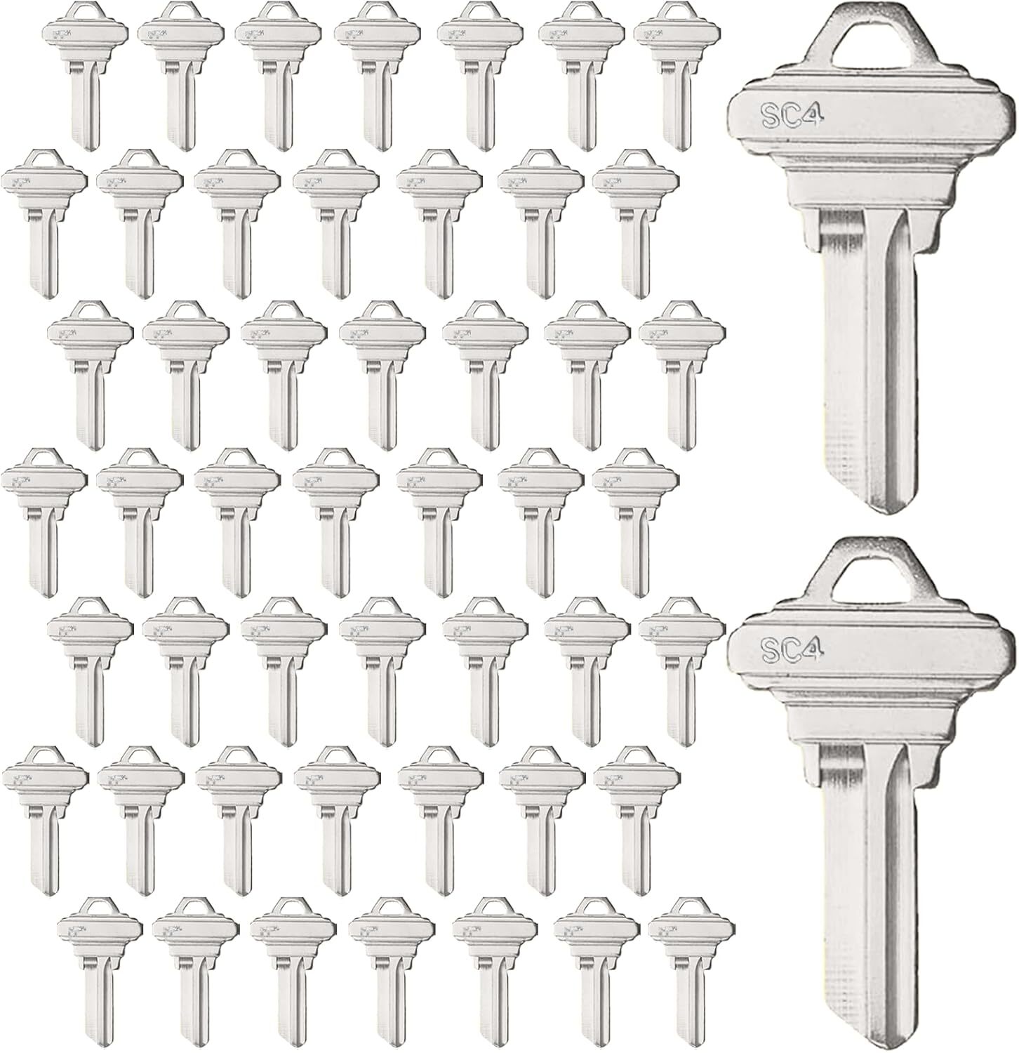 50PCS Uncut Key Blanks SC4 (6SH1) Blank Keys Copper Structures Blank Keys(SC4)