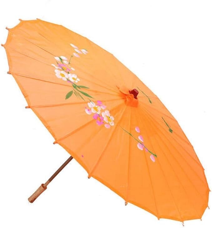 3 Pack Orange Nylon Umbrella Parasol Photography Dance 22 in Kid Size S-2151x3
