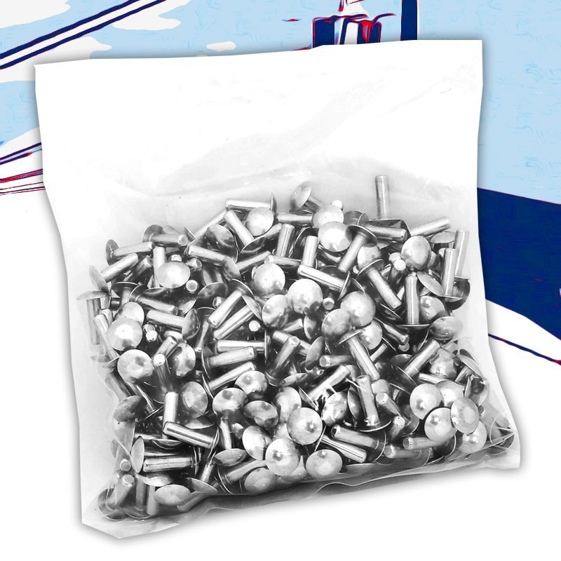 100x L/16mm 3/16" Dia Alu Brazier Head Solid Rivet Fastener Hard Trailer Repair