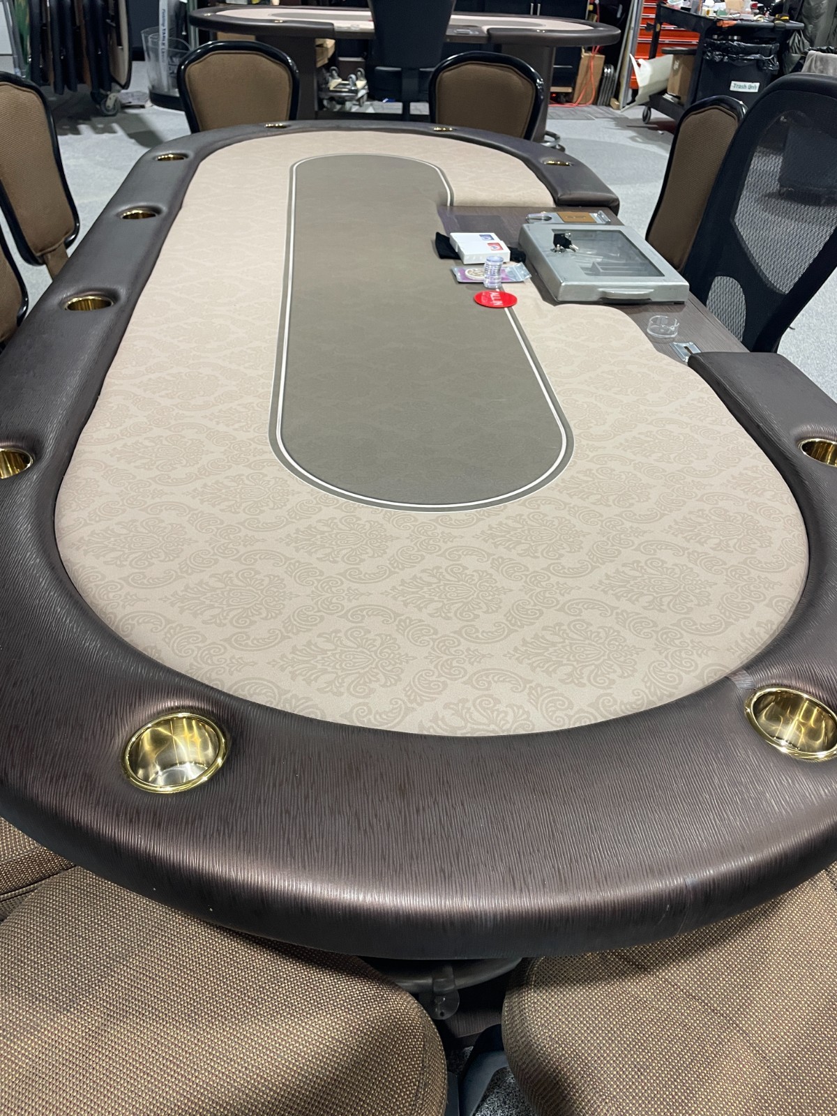 Casino Size poker table Tan/Brown#3 (USED)