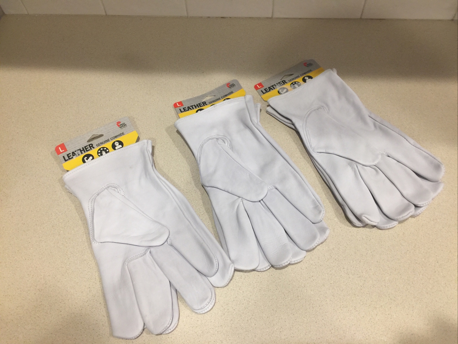 12 Pair Midwest Gloves & Gear Midwest Quality Cowhide Leather Work Gloves Large