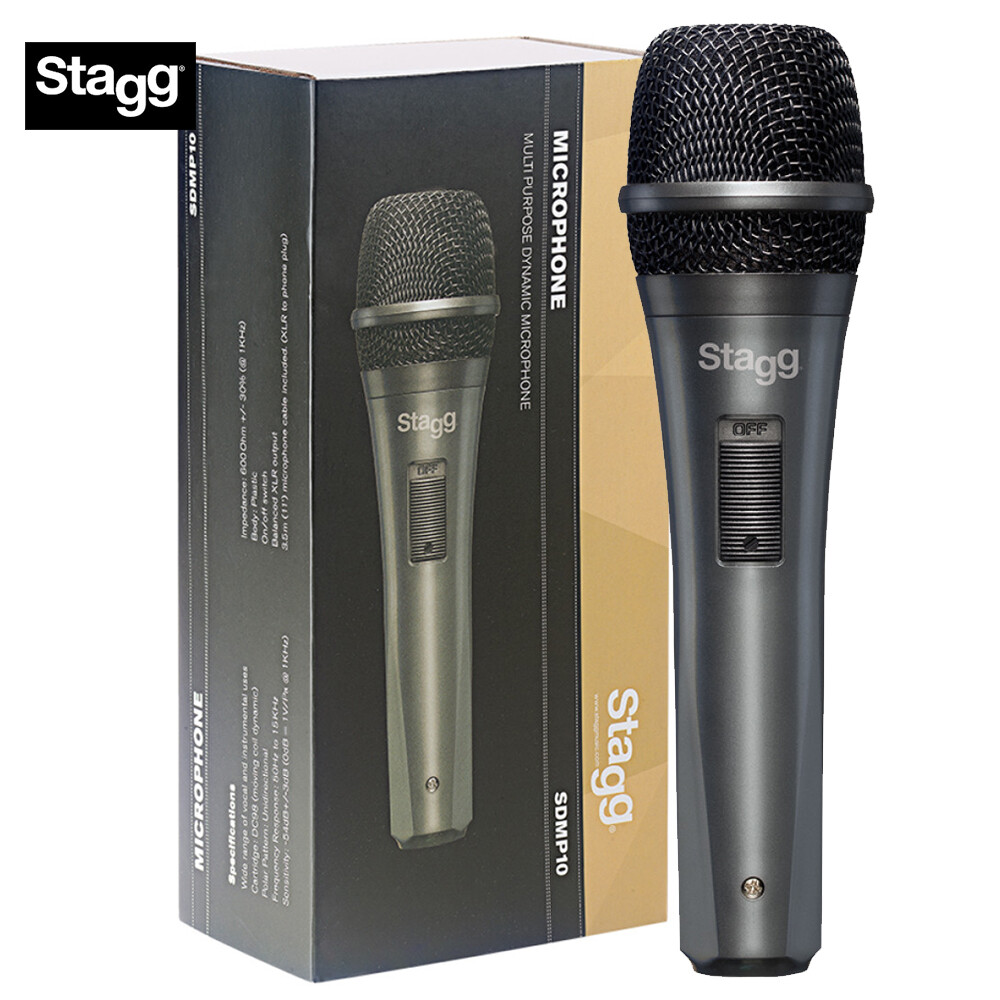Stagg SDMP10 - Dynamic Cardoid Vocal or Instrumental Microphone On/Off Switch