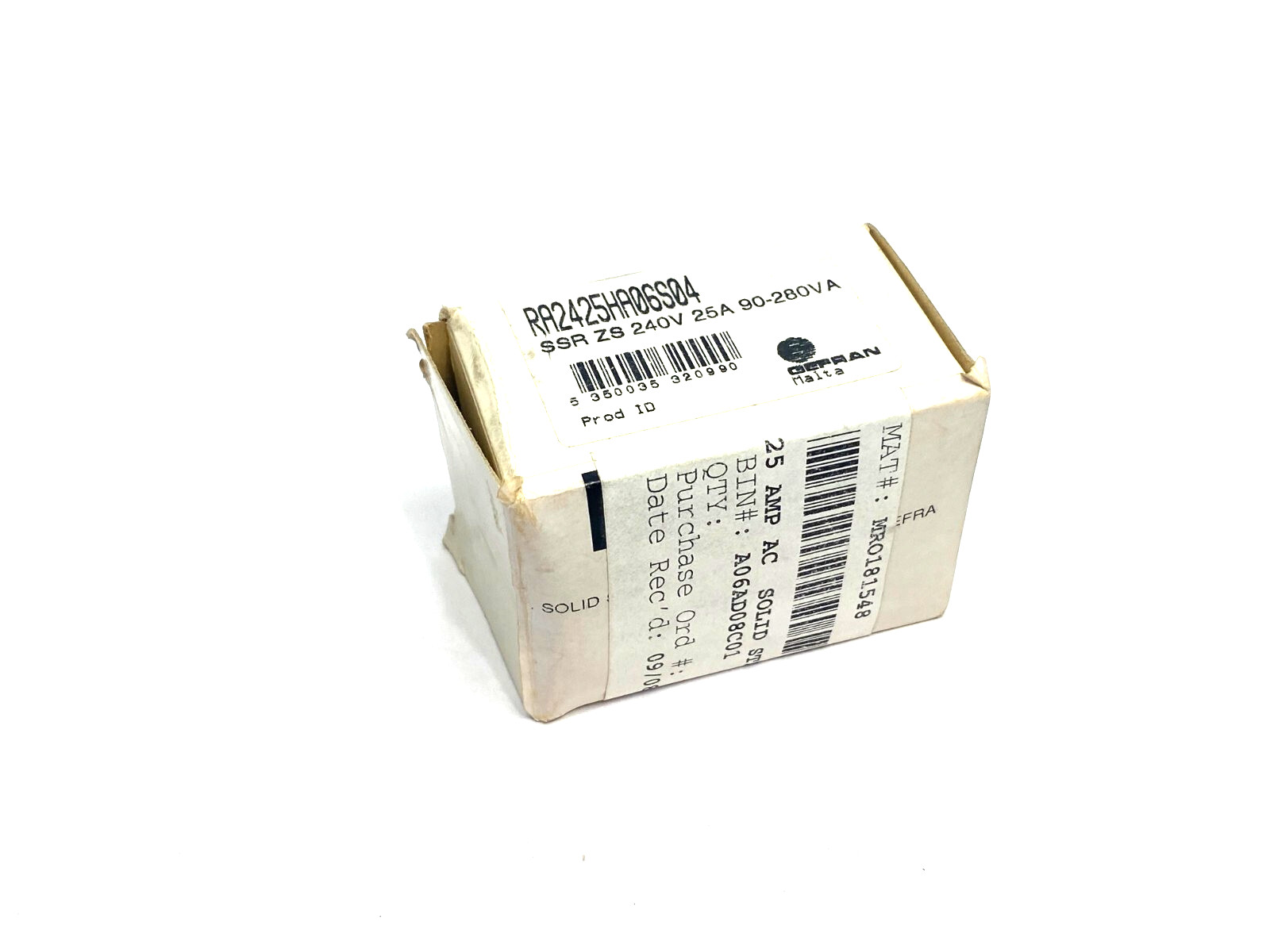Gefran RA2425HA06S04 Solid-State Relay SSR ZS 240V 25A 90-280V