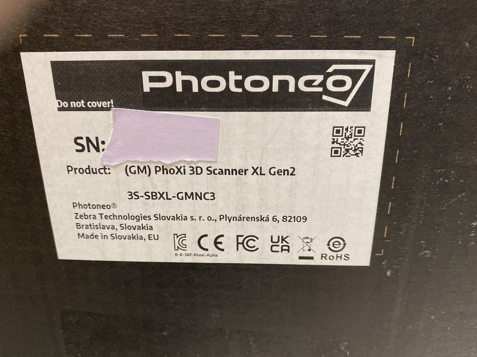 Photoneo PhoXi 3d Scanner XL Gen2