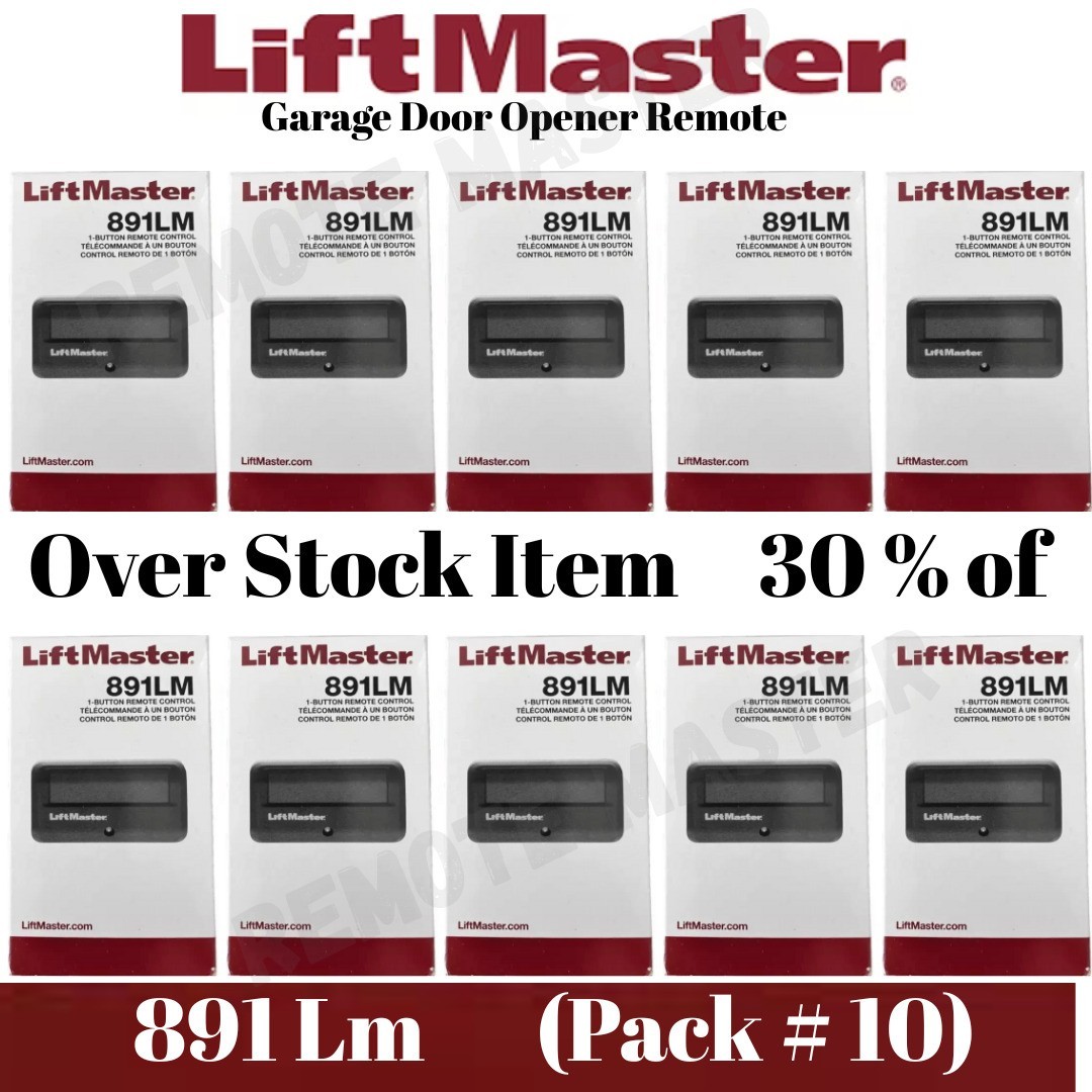 891LM LiftMaster 1 Button Remote Control Garage Opener Security+2.0 (Pack # 10)