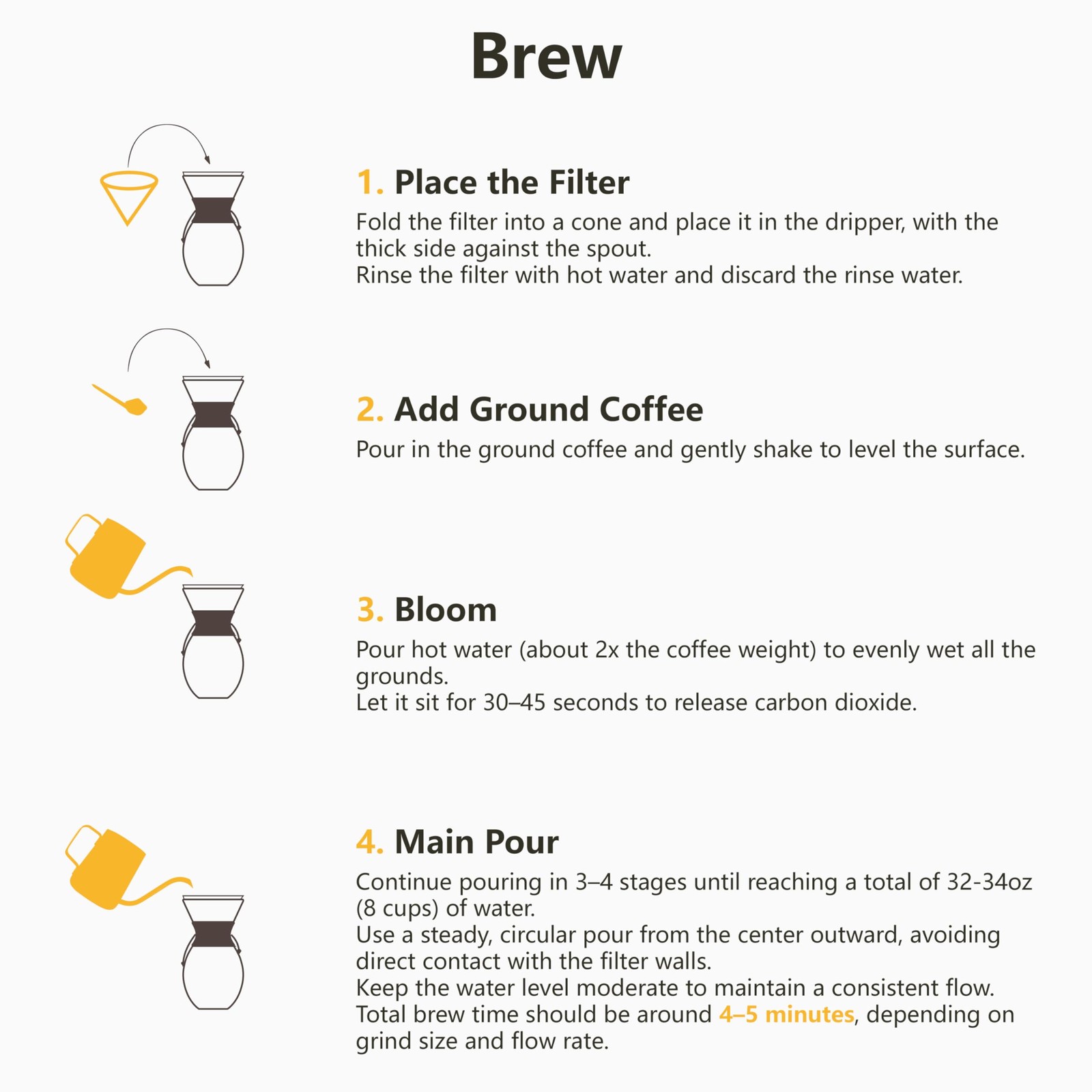 Ceramic Pour Over Coffee Maker with 20 pcs Paper Filter, 8-Cup, 34oz, Pour Ov...