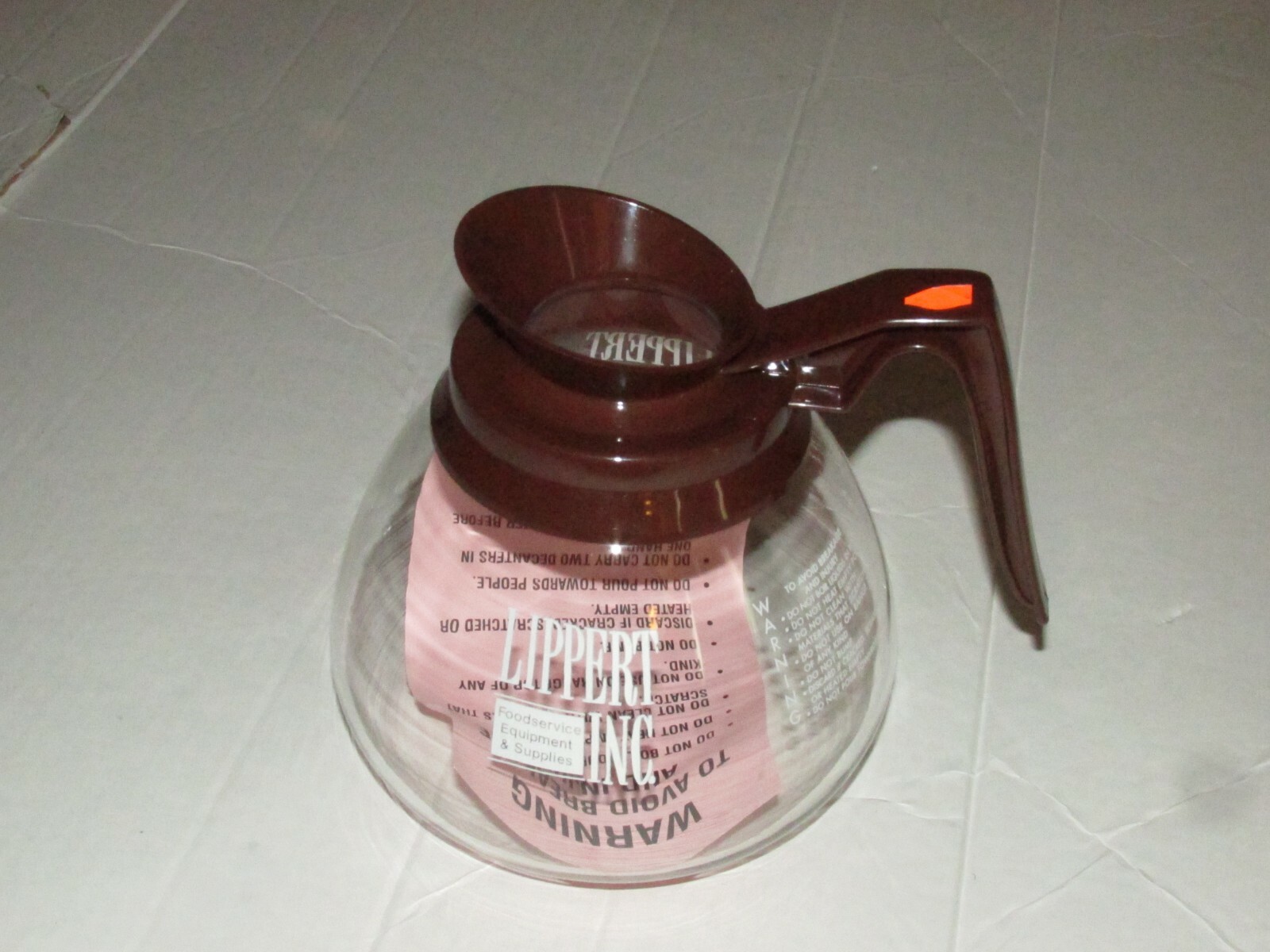 Vintage Lippert Inc Food Service And Supplies Commercial Glass Coffee Decanter