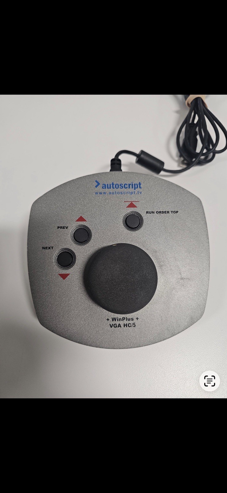 Autoscript WinPlus VGA HC/5 Desktop Hand Control 3 Button Unit With Cable Tested