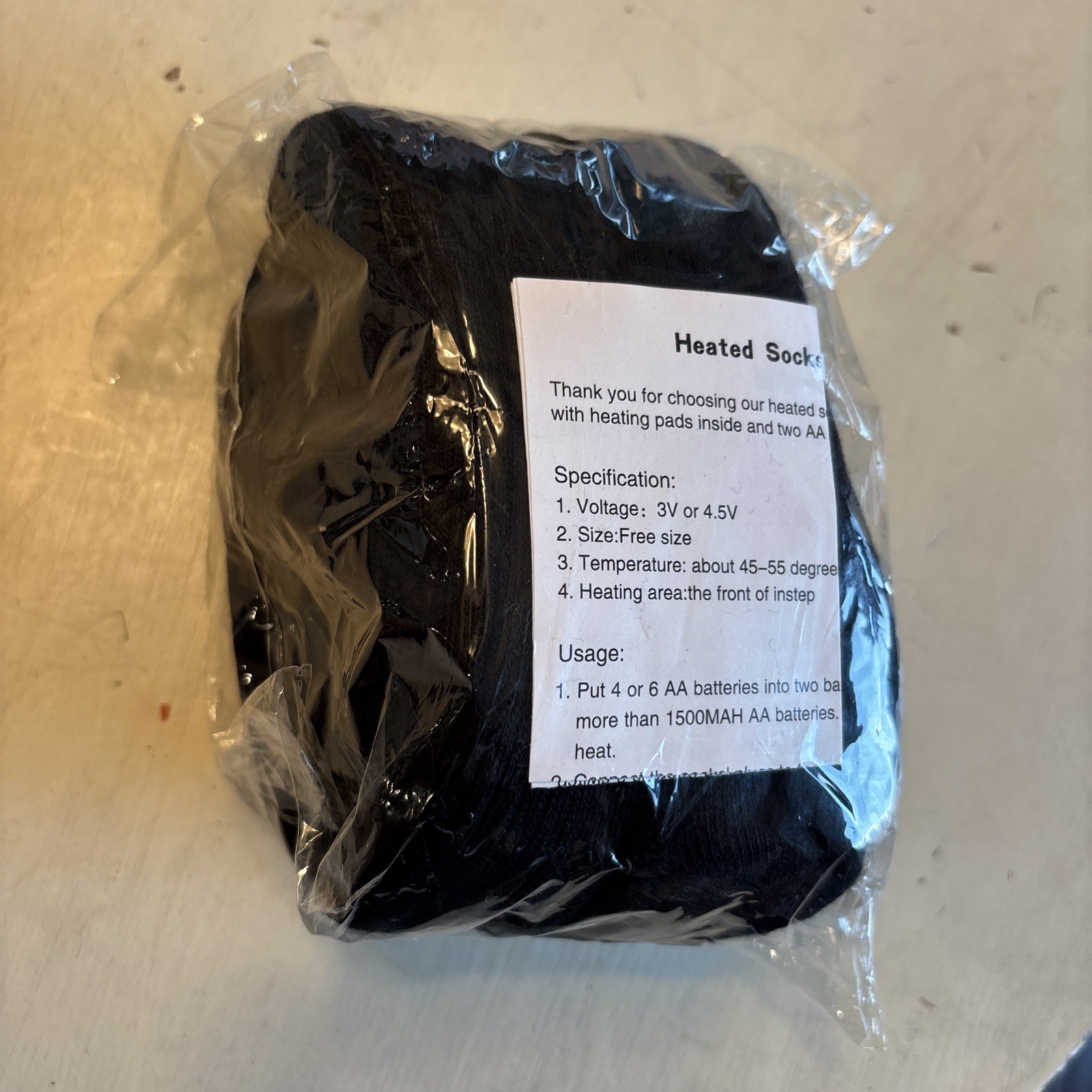 Farewazi Black Battery Pack Over The Calf Heated Socks Adult One Size NEW NEW