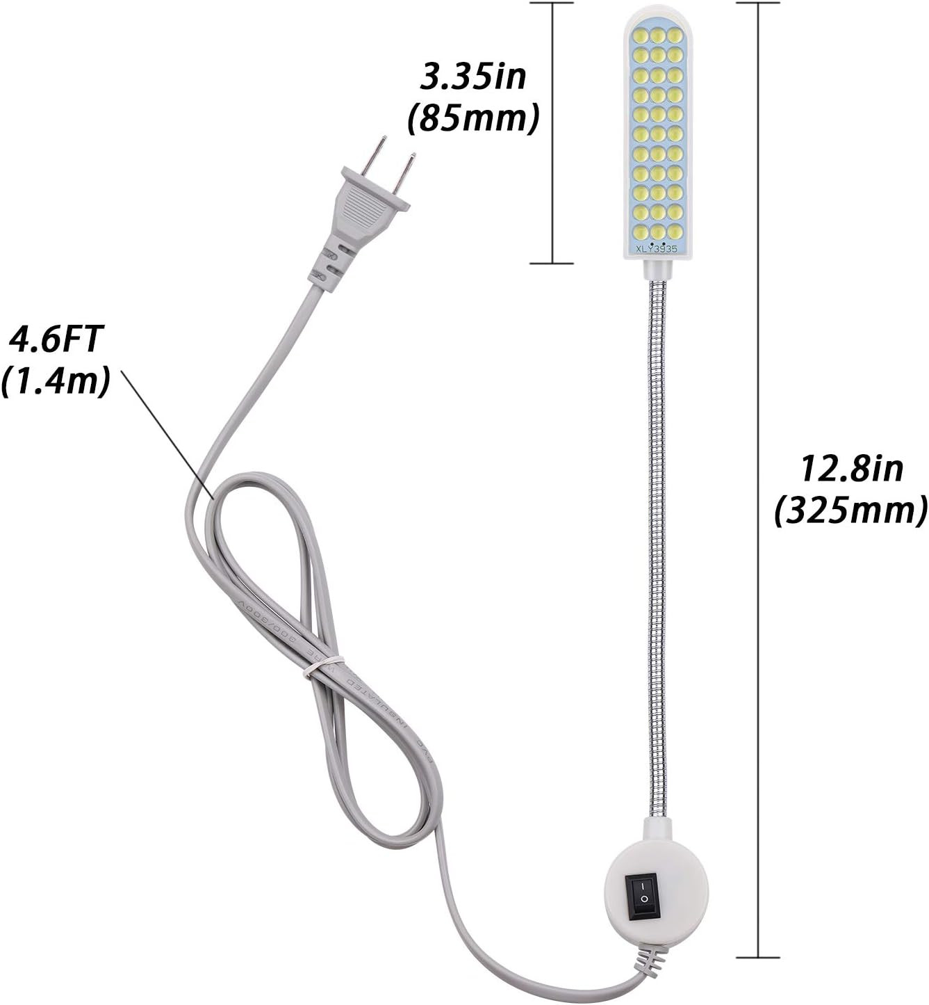 Sewing Machine Light (36LEDs) Gooseneck Work Light | with Magnetic Mounting B...