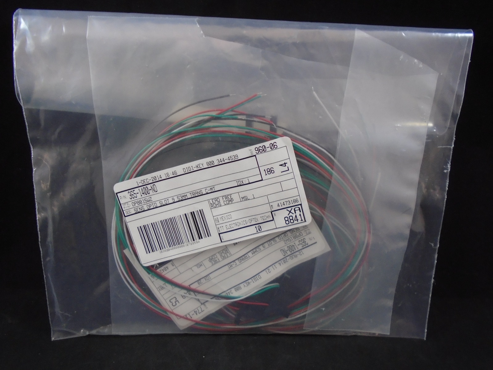 TT ELECTRONICS Optical Sensor 9.53mm Prewired Phototransistor Module (Lot of 4)