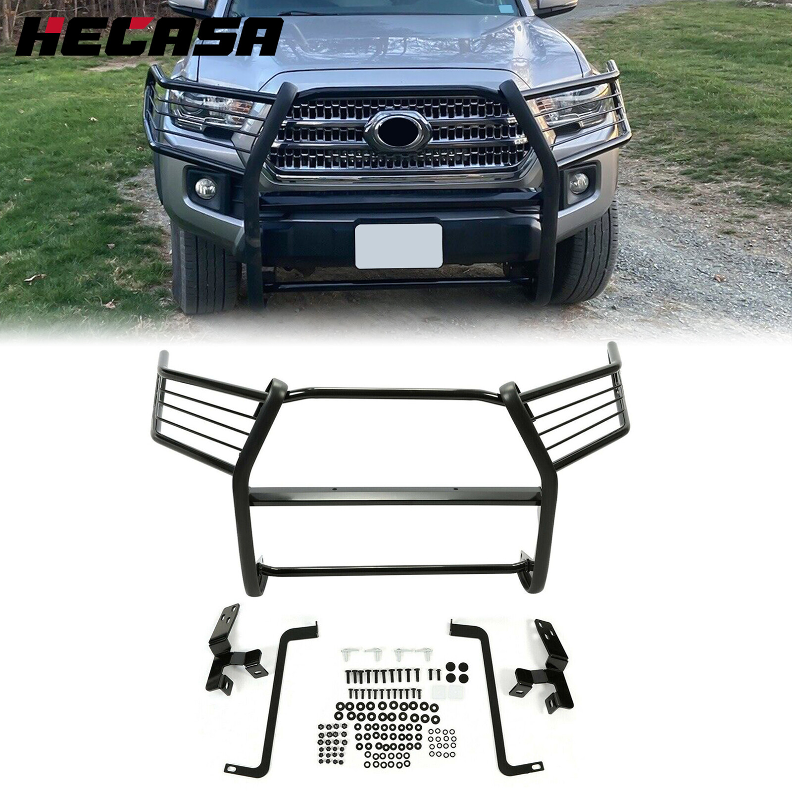 Fits Toyota Tacoma 2016-2023 Bumper Brush Grill Guard In Black Powder Coated