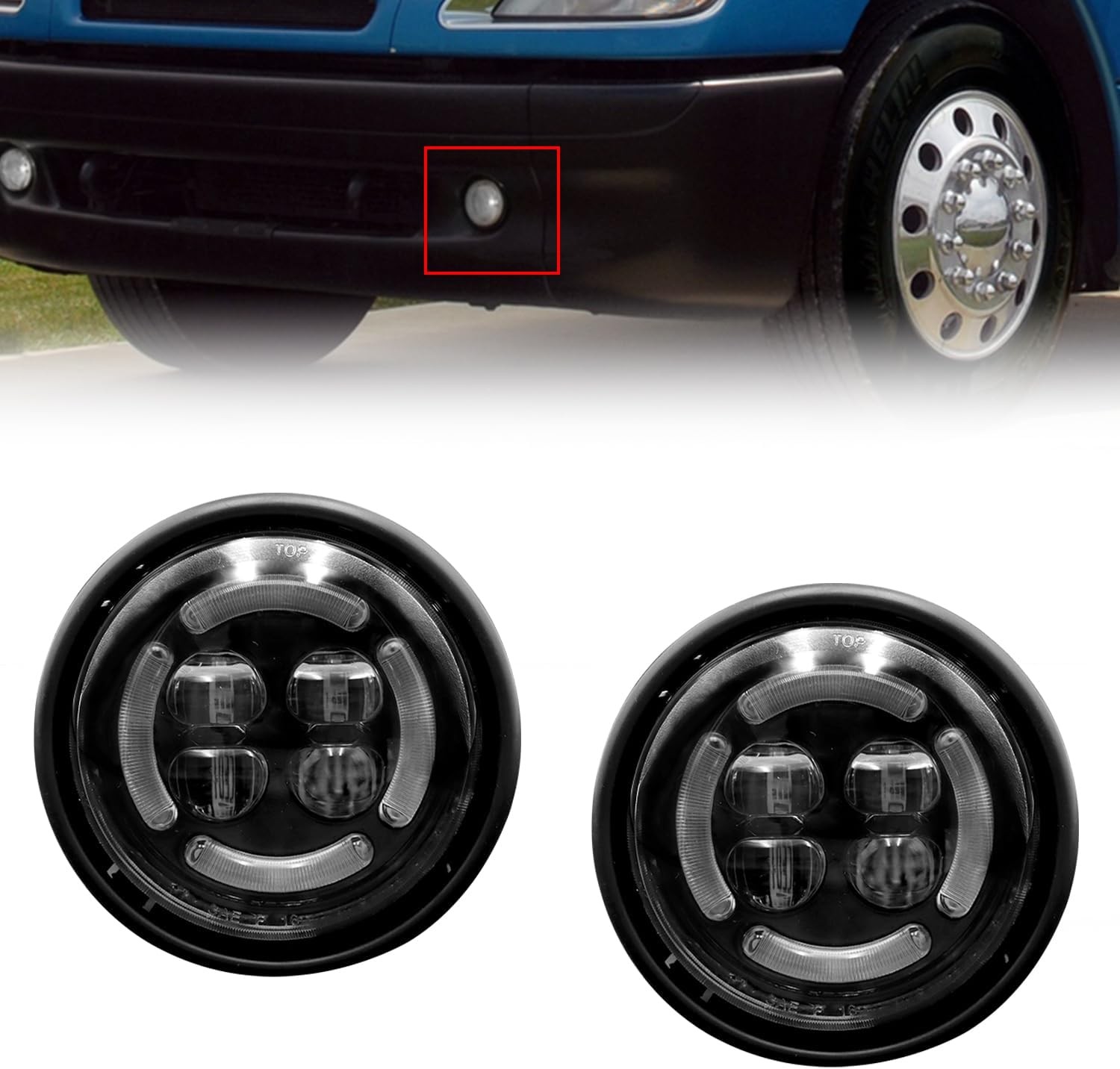 LED Fog Light Assembly For 2000-2015 Freightliner Columbia & 2004-2015 Century