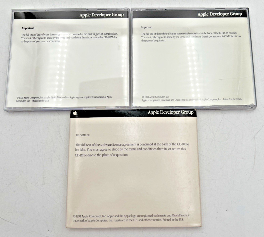 1991 QUICKTIME ALPHA, BETA & TICK VERSION 1.0 APPLE DEVELOPER GROUP