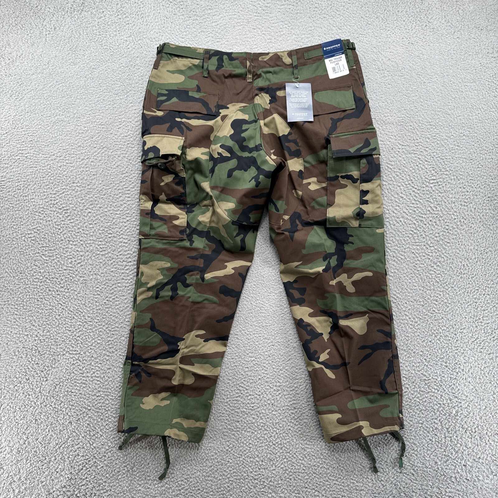 Propper Tactical Combat Cargo Button Fly Woodland Camo BDU Pants Size LXS NEW