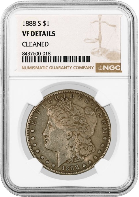 1888 S $1 Morgan Silver Dollar NGC VF Details Cleaned Key Date Coin