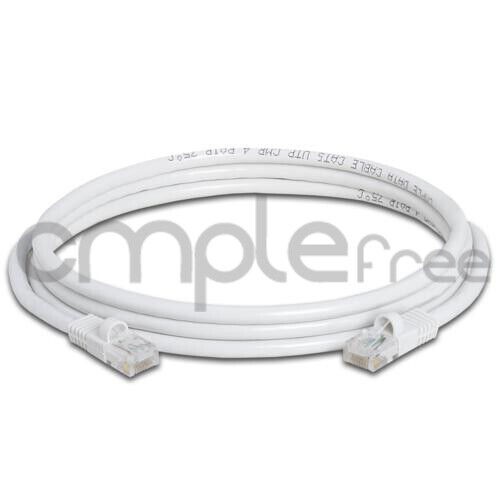 3x 7FT CAT5e Cable Ethernet Lan Network CAT5 RJ45 Patch Cord Internet White NEW