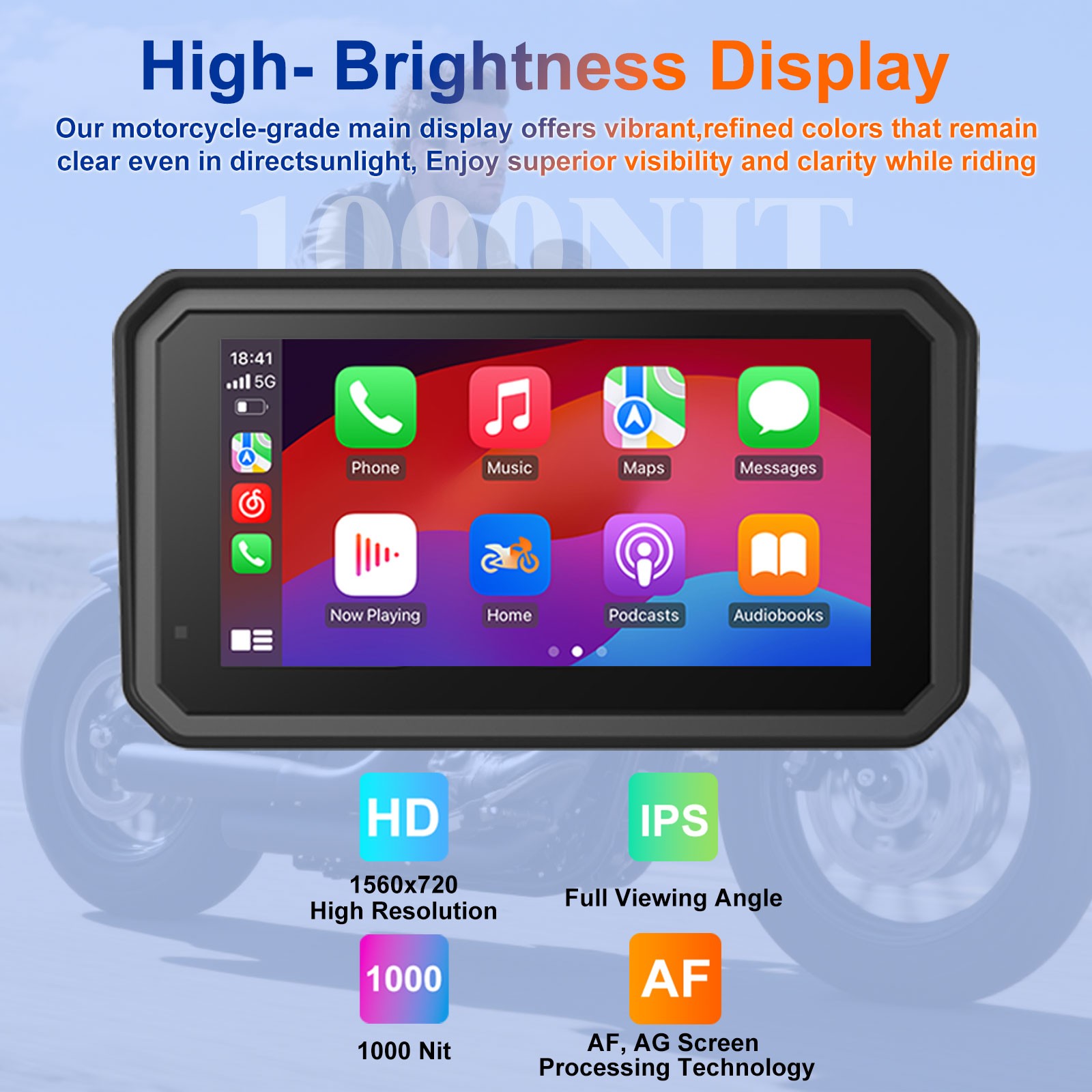 7 Inch Motorcycle Carplay / Android Auto 16-Pin for BMW R1200GS R1250GS S1000XR