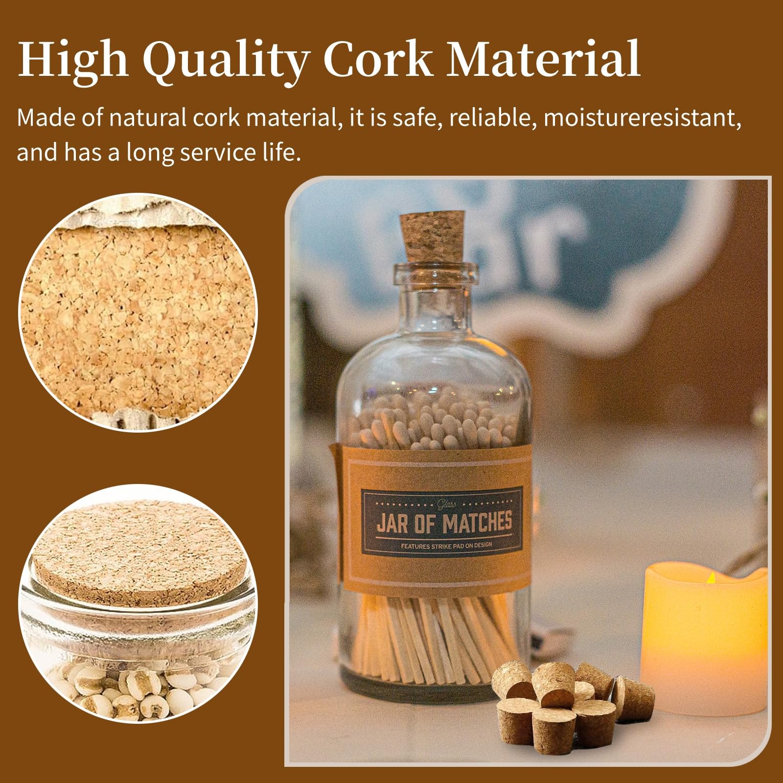 Natural Corks Stoppers Bottles Assorted Sizes for Salt and Pepper DIY Projects