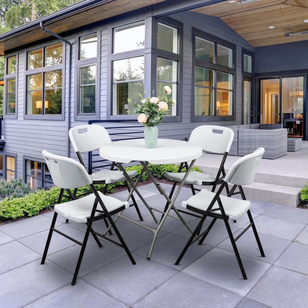 4 Pack Portable Plastic Folding Chair Indoor Outdoor Stackable Commercial Seat