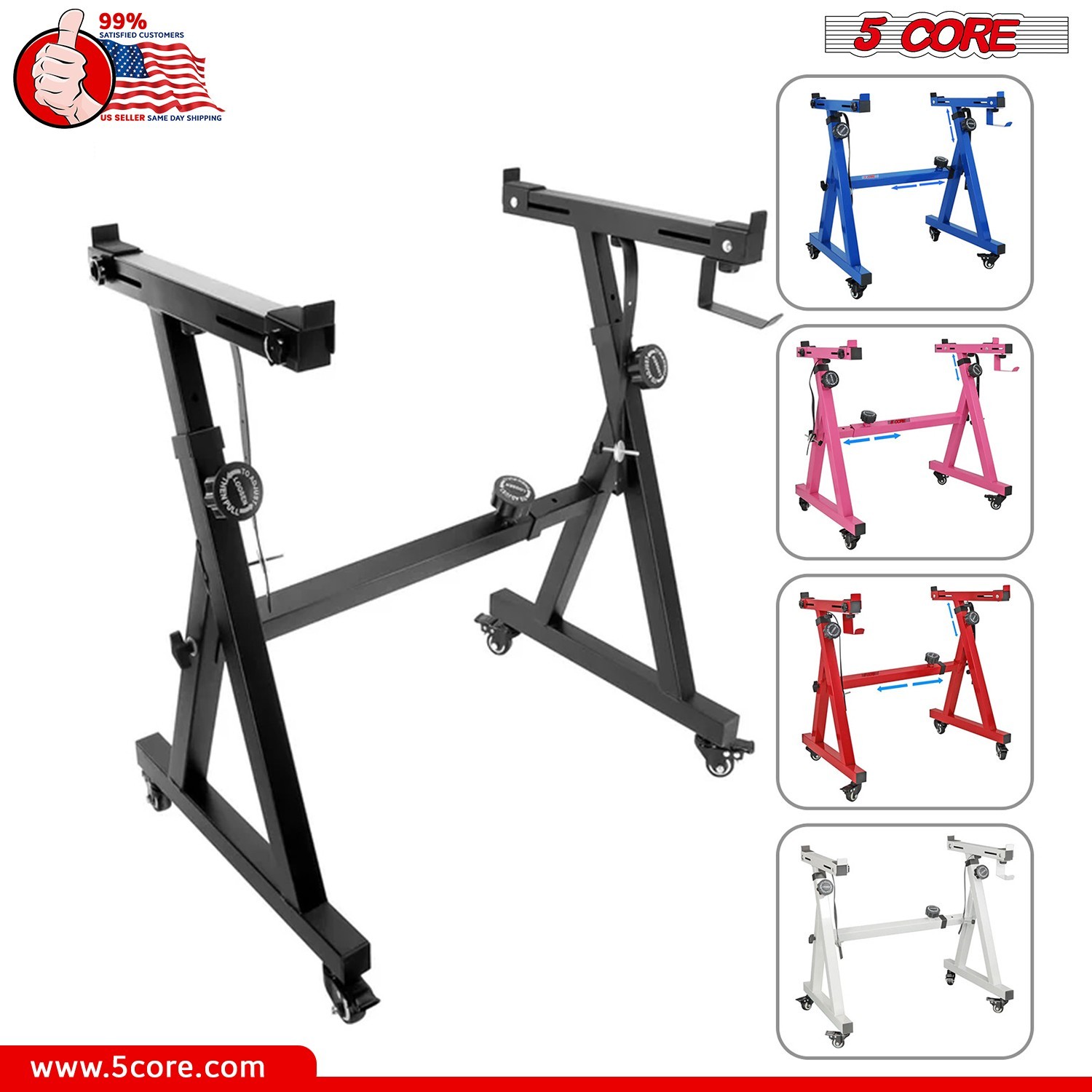 5 Core Piano Keyboard Stand Z Shape Height Adjustable Portable Heavy Duty