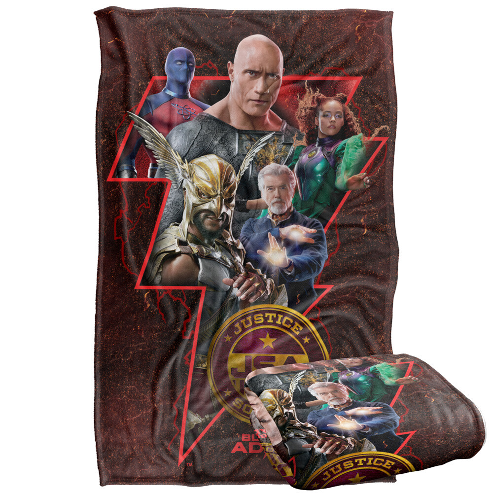 Black Adam Character Bolt Silky Touch Super Soft Throw Blanket