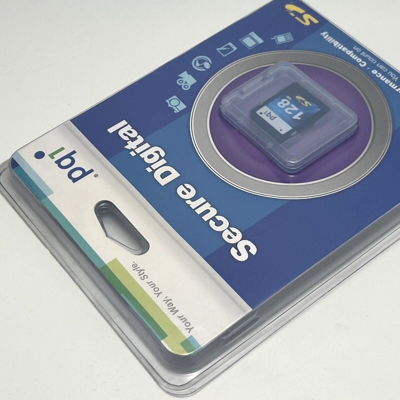 NEW PQI 128MB Secure Digital SD Flash Memory Card with Jewel Case