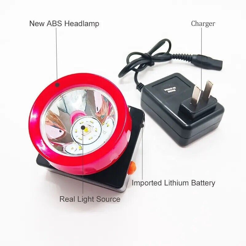 LED Headlamp Headlight Flashlight for Miner Mining Camping Hunting Charger Cable