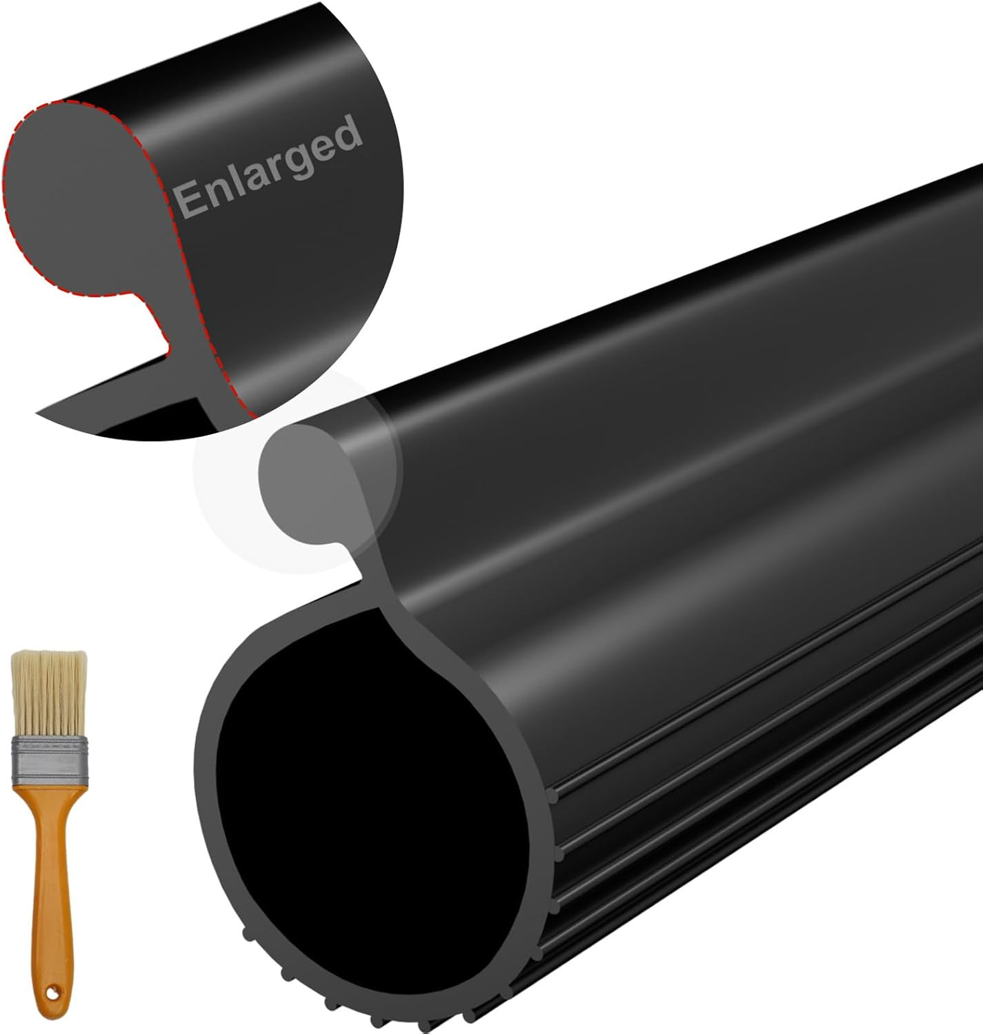 Garage Door Seal P Bulb – 0.35" P Bulb Bottom Garage Door Weather Stripping, 8Ft