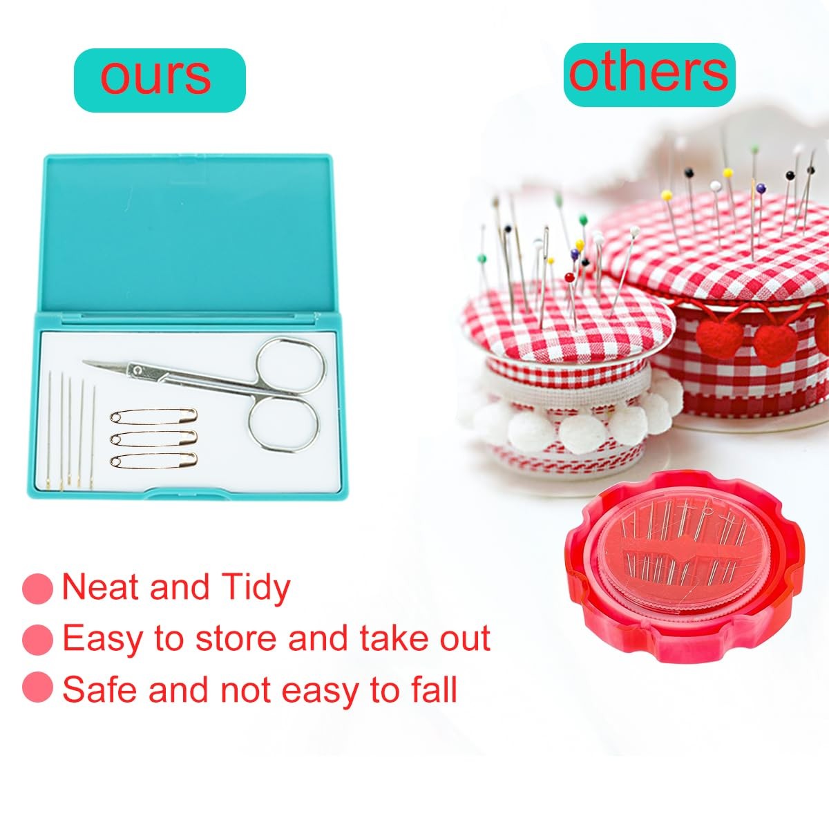 Megnetic Sewing Needle Case Knitting Pin Organizer Portable Stitching Black