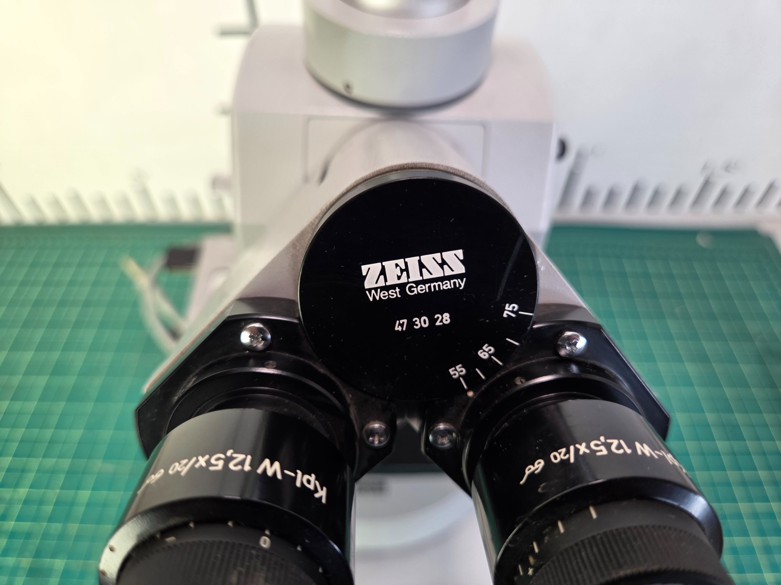 Zeiss Upright Microscope Mounted on a Metal Plate W/2 Objectives