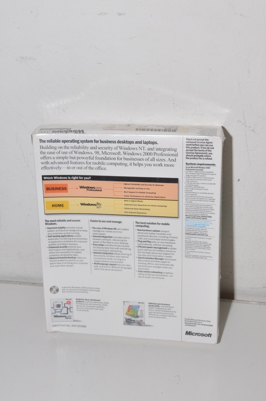 Microsoft Windows 2000 Professional CD English Operating System Sealed Box