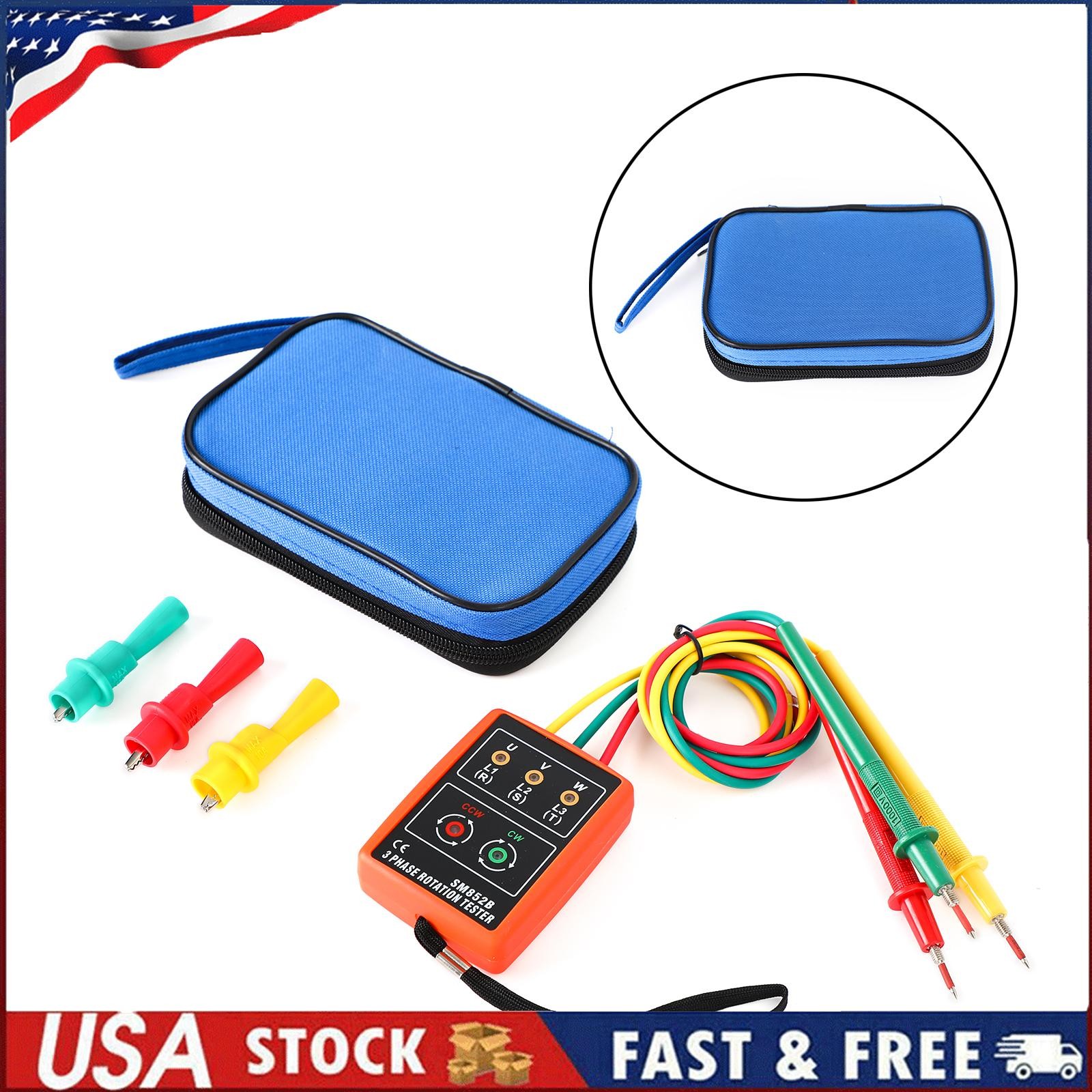 3 Phase Sequence Rotation Tester LED Indicator Detector Meter Checker SM852B