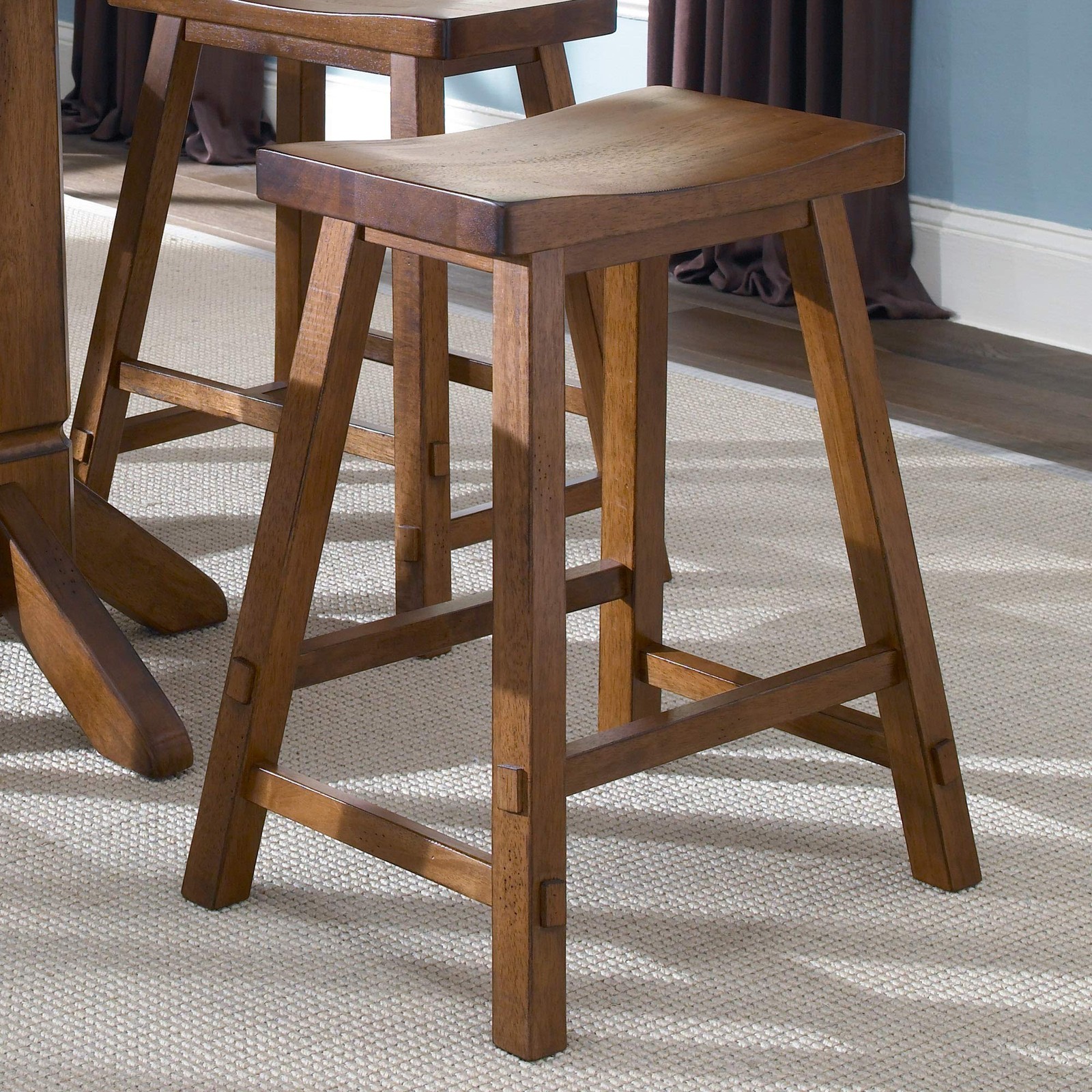 Creations 24 Inch Sawhorse Counter Stool - Tobacco, W20 x D14 x H24