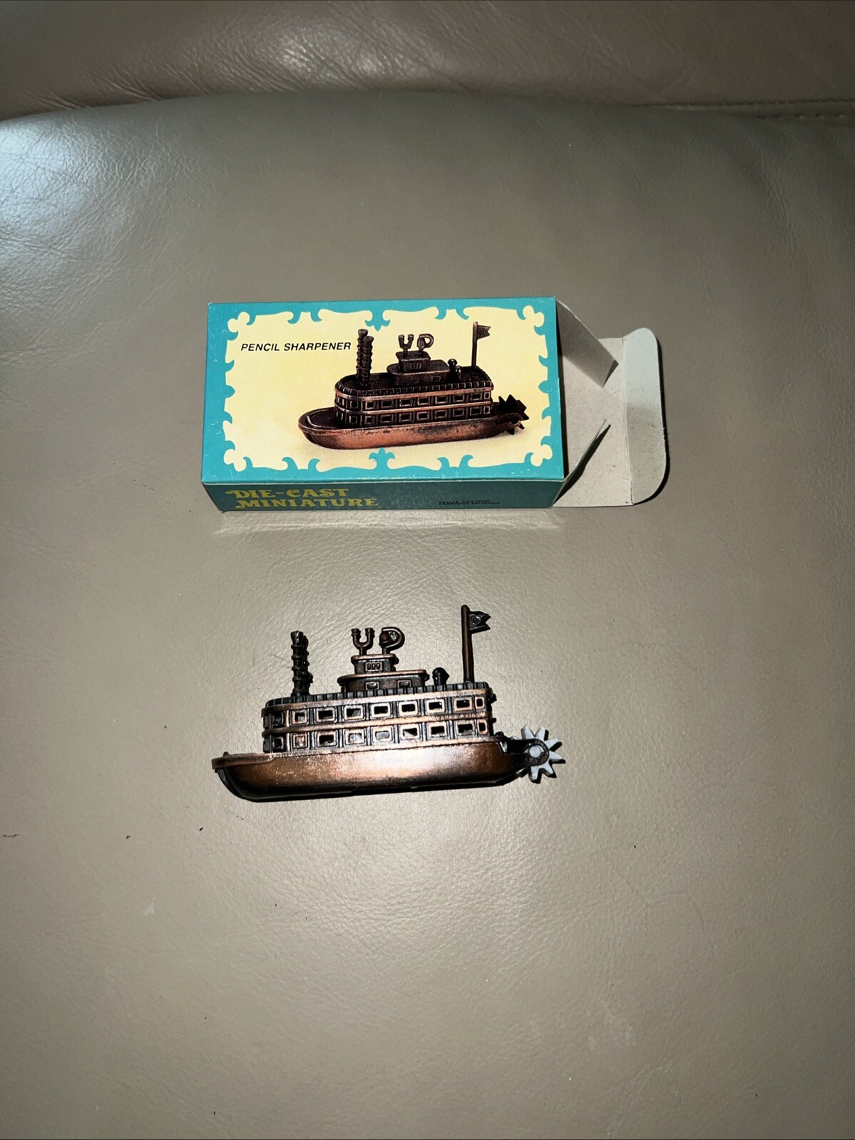 Antique Finish Die-Cast Miniature Ferry Boat Pencil Sharpener 9612