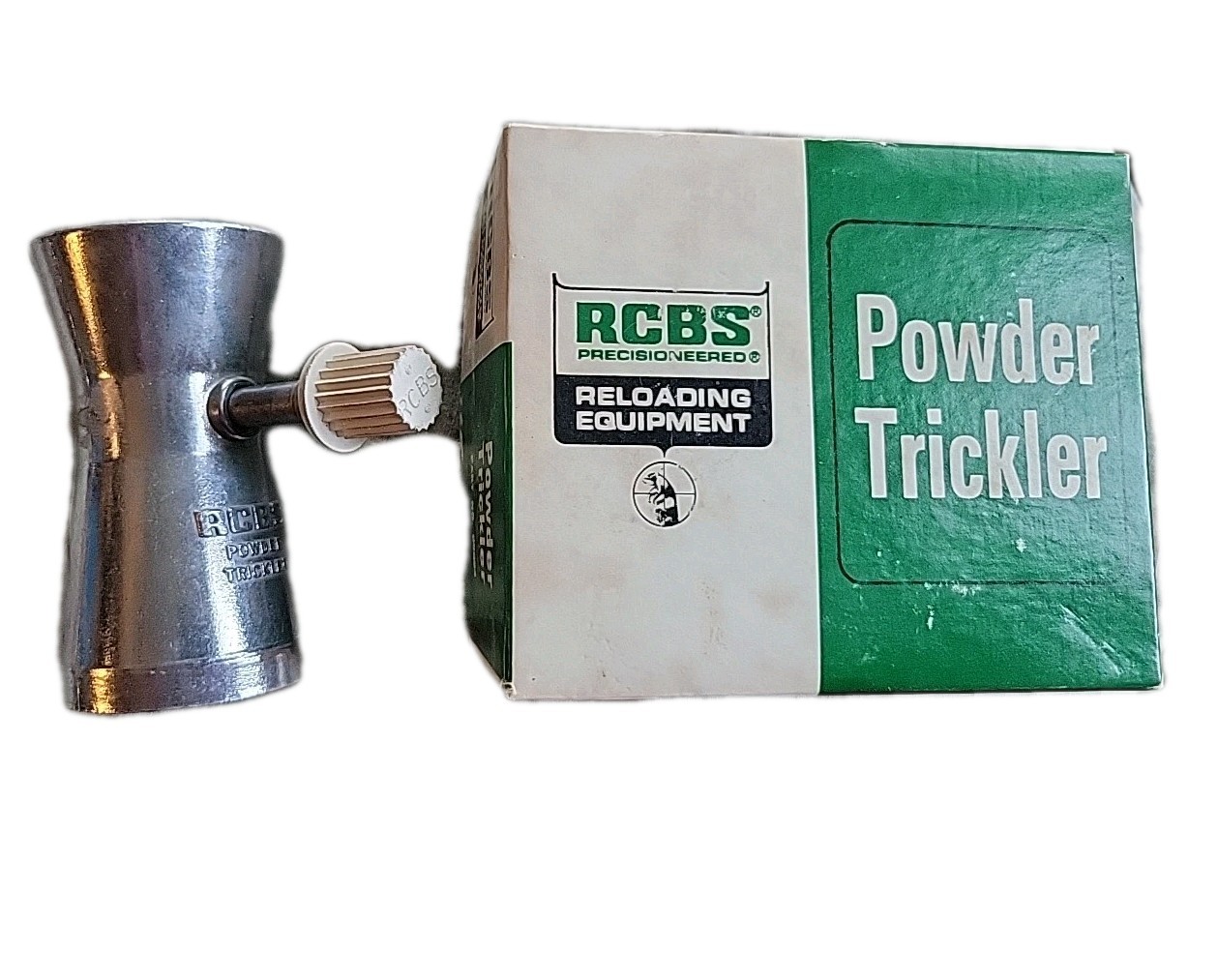 VINTAGE RCBS POWDER TRICKLER 09094 WITH OEM BOX EXCELLENT CONDITION