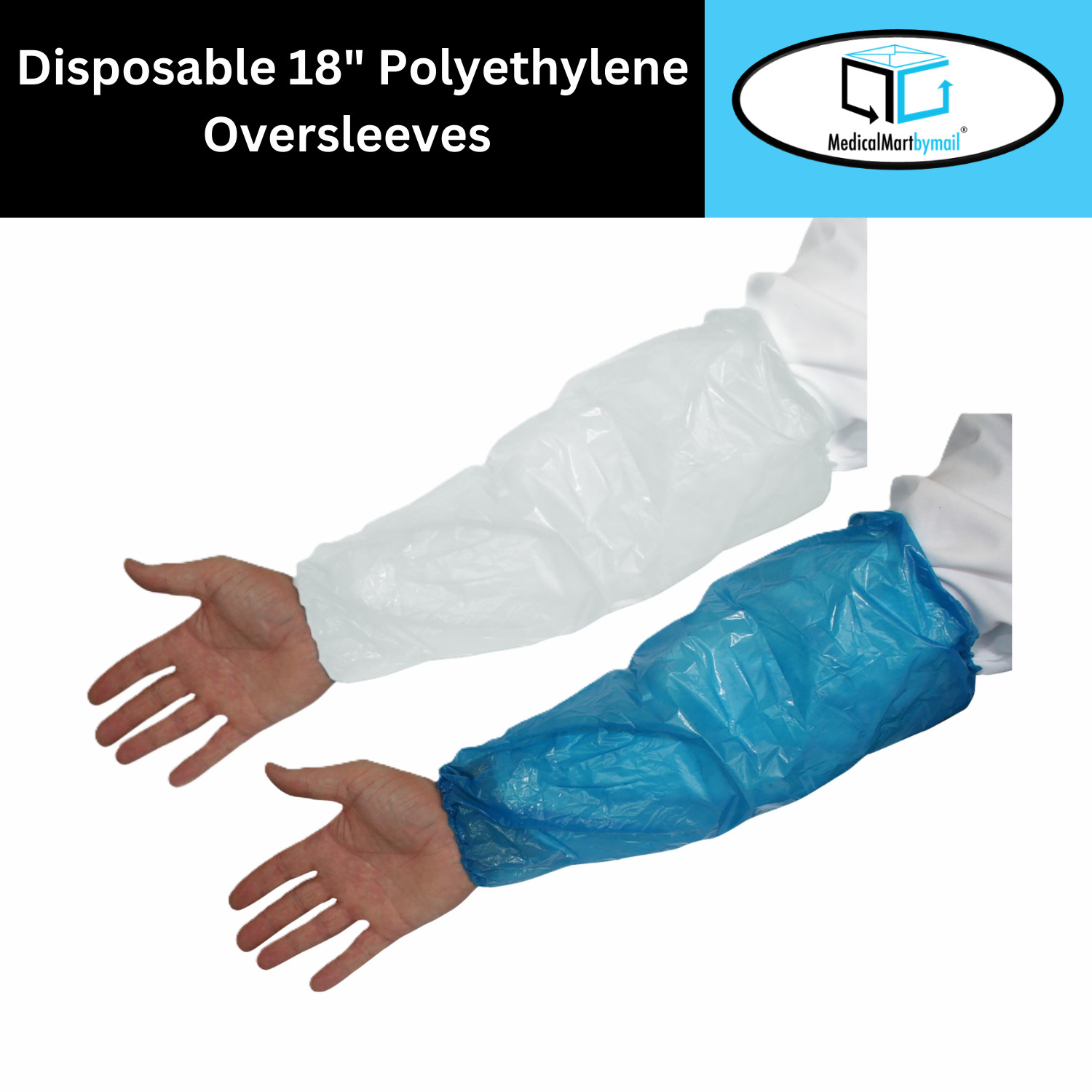 1000-2000 Disposable Polyethylene Oversleeves 18" Arm Sleeves Protective Covers