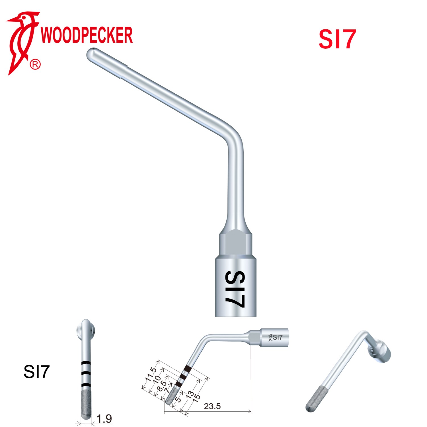 Woodpecker Dental Perio Bone Surgery Tips SI7 for Surgic Smart  & Satelec Perio