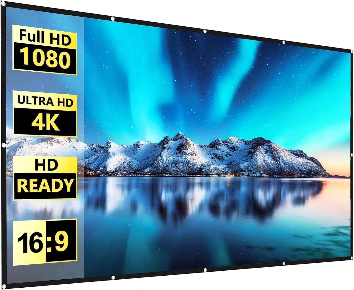 Projector Screen 100 inch, Portable Projector Screen Outdoor Indoor Projectio...