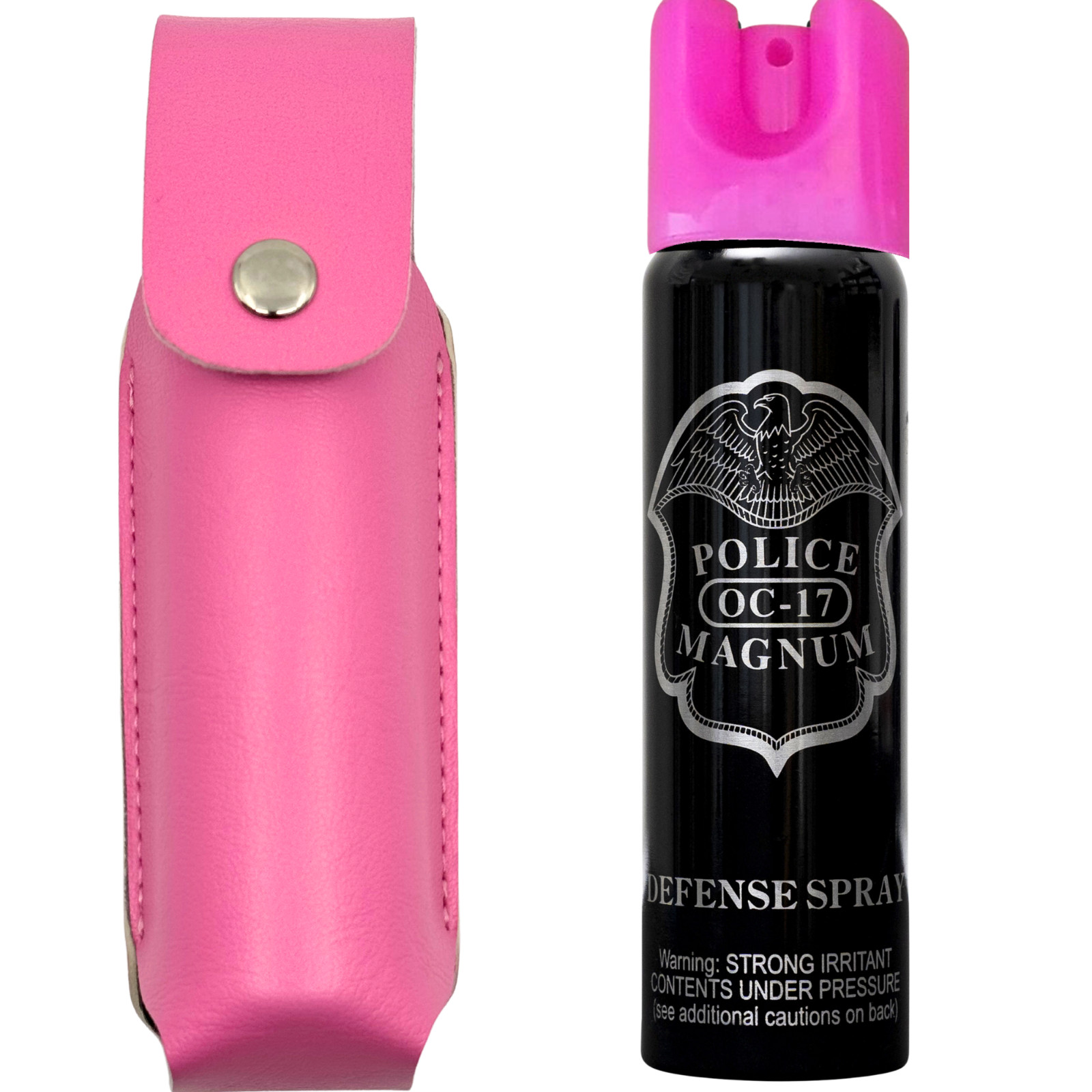 Police Magnum pepper spray 4oz HP Safety Lock Pink Holster CLOSE OUT SALE