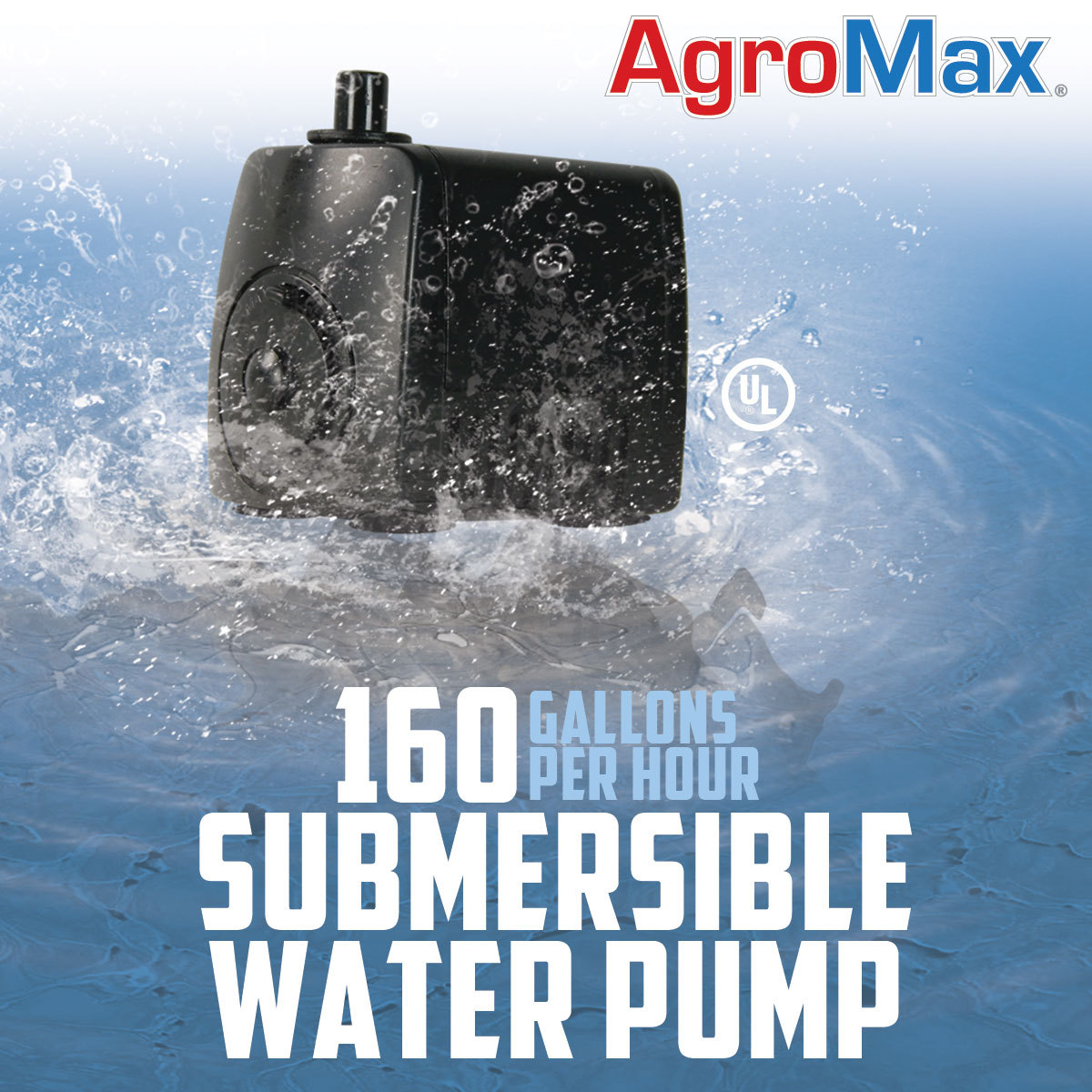 160 GPH SUBMERSIBLE WATER PUMP gallons per hour Hydroponics aquarium