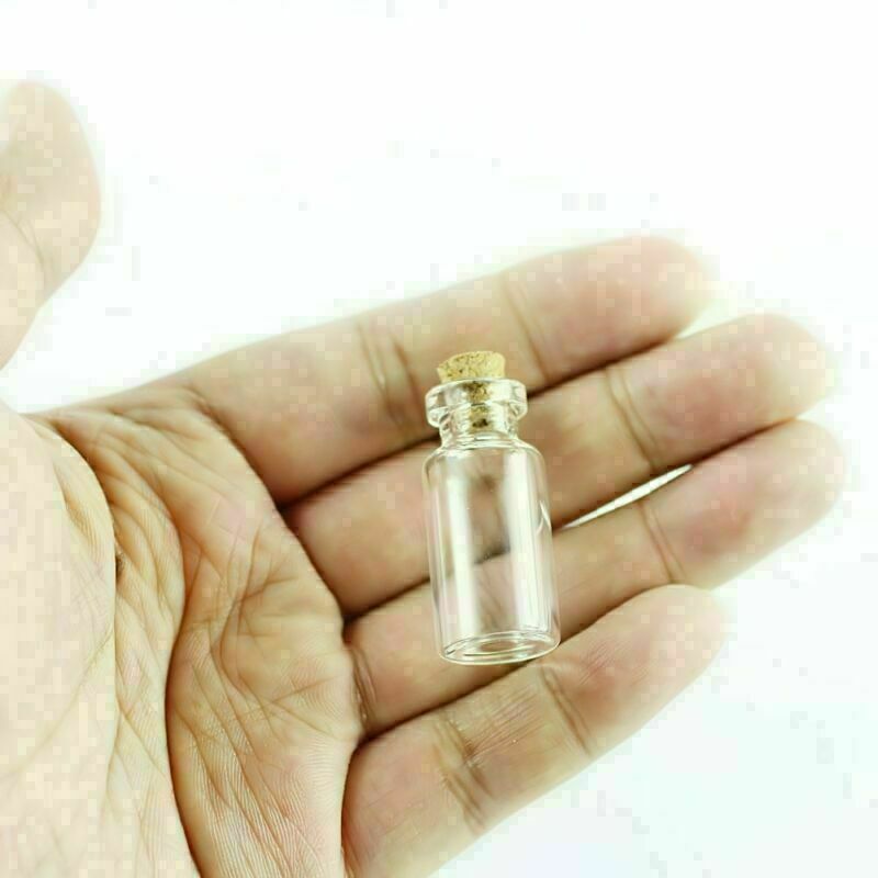 20/50/100pcs 2ml Small Glass Bottles Tiny Empty Clear Vials with Cork New