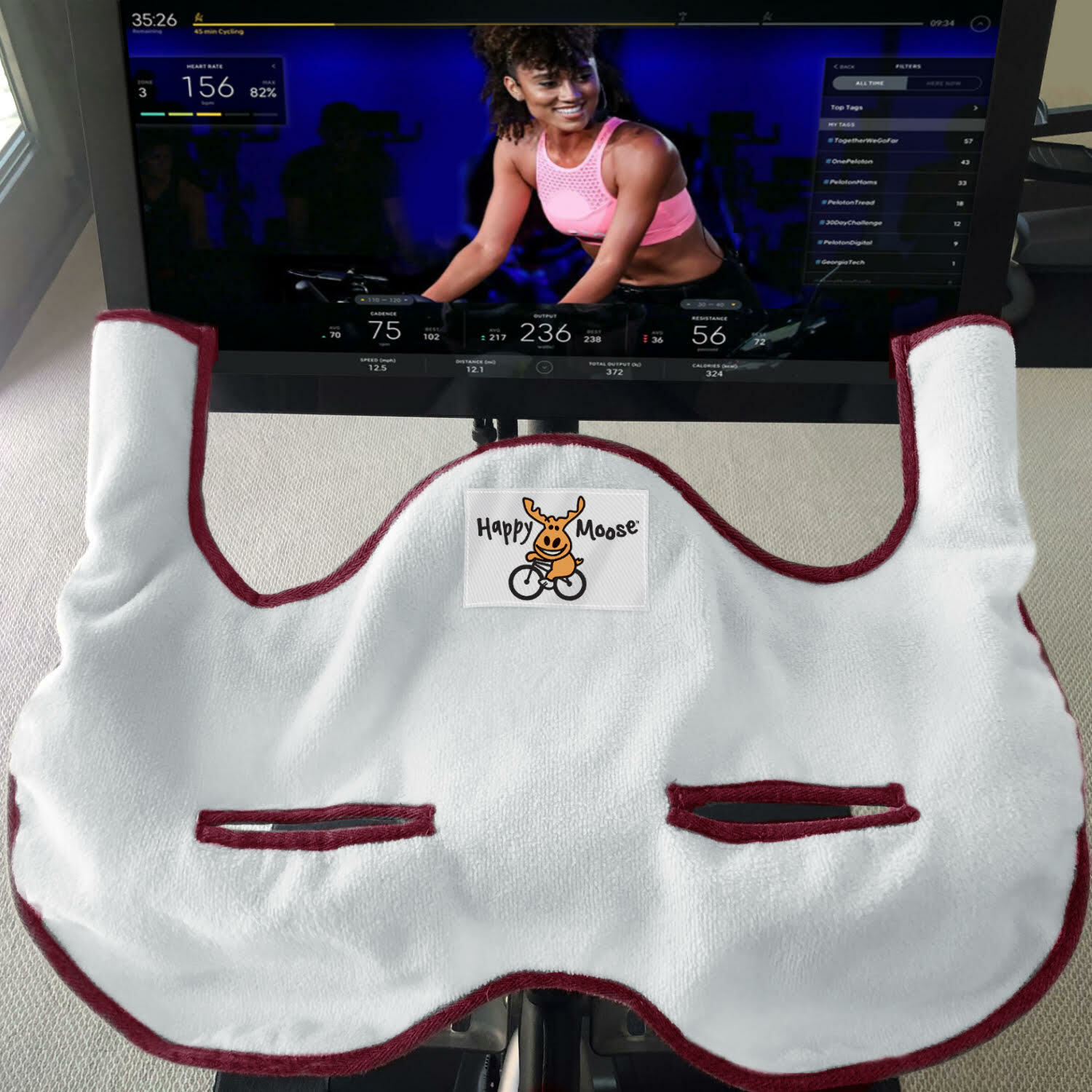 Happy Moose Cycling Towel for Original Peloton® Bike - Wine