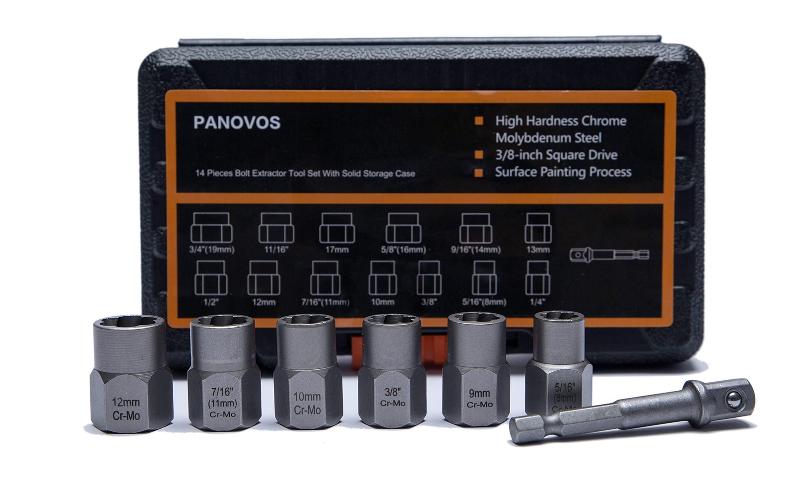 Screw Bolt Nuts Extractor Socket Set, 14 Pieces Impact Bolt & Nut Remover Set...