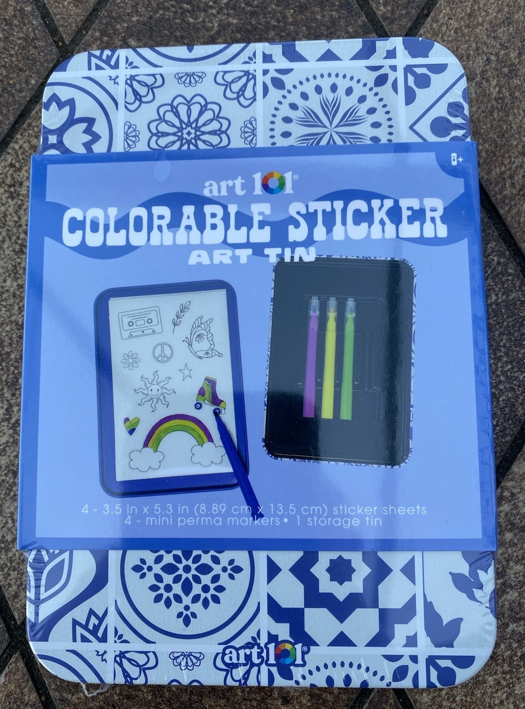 Art 101 Art Tin Colorable Sticker NIB Art Travel Kit